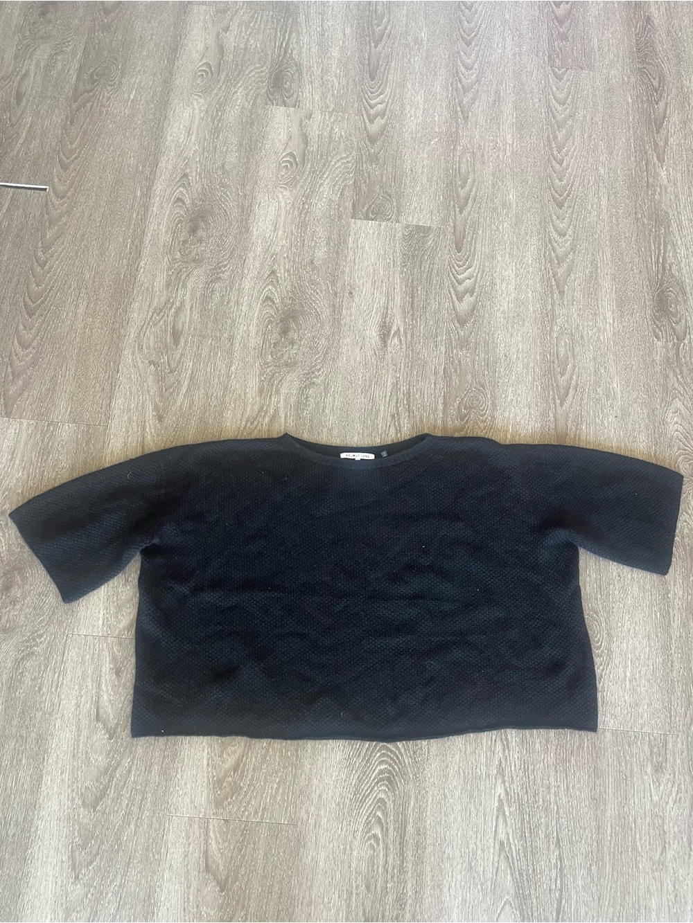 Helmut Lang Wool/ Cashmere Cropped Sweater Small Black Short Sleeve Size XS